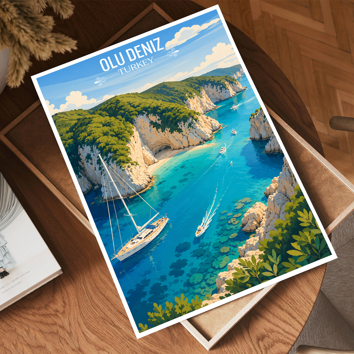 Olu Deniz - Turkey - Vintage Travel Wall Art Poster Print