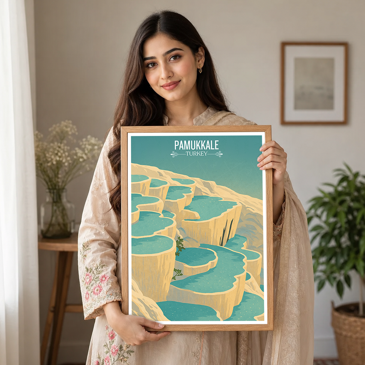 Pamukkale - Turkey - Vintage Travel Wall Art Poster Print