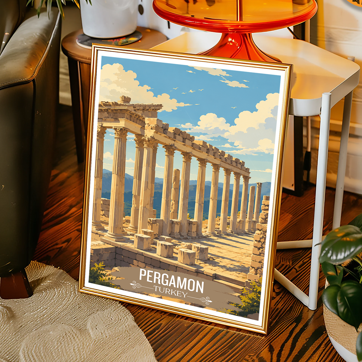 Pergamon - Turkey - Vintage Travel Wall Art Poster Print
