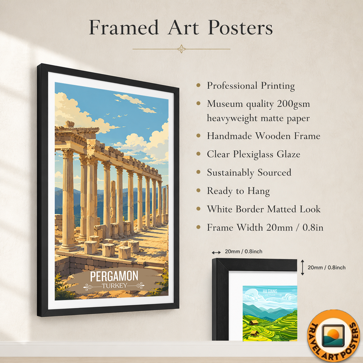 Pergamon - Turkey - Vintage Travel Wall Art Poster Print