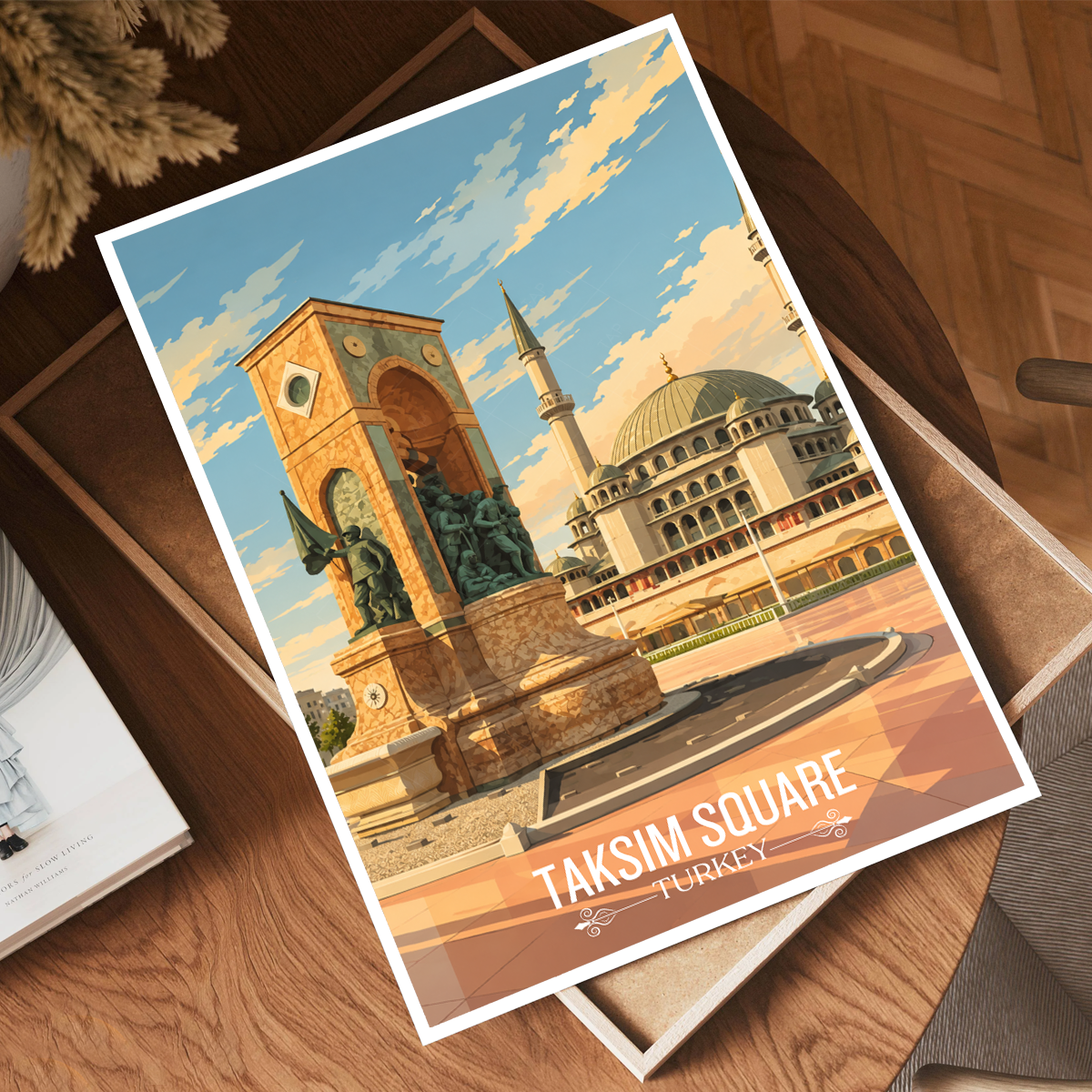 Taksim Square - Turkey - Vintage Travel Wall Art Poster Print