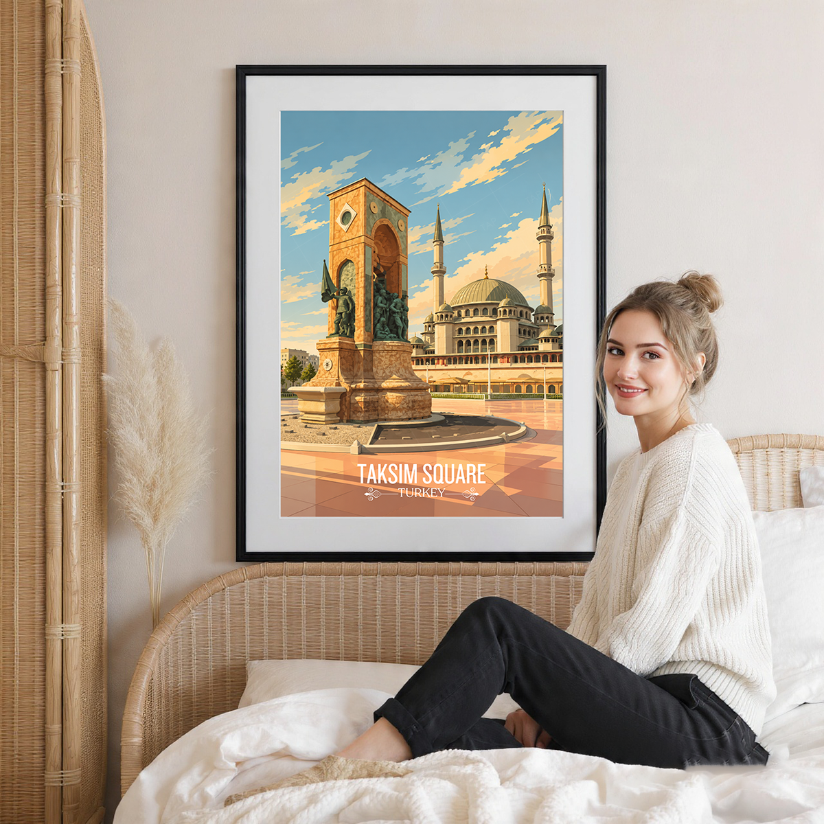 Taksim Square - Turkey - Vintage Travel Wall Art Poster Print