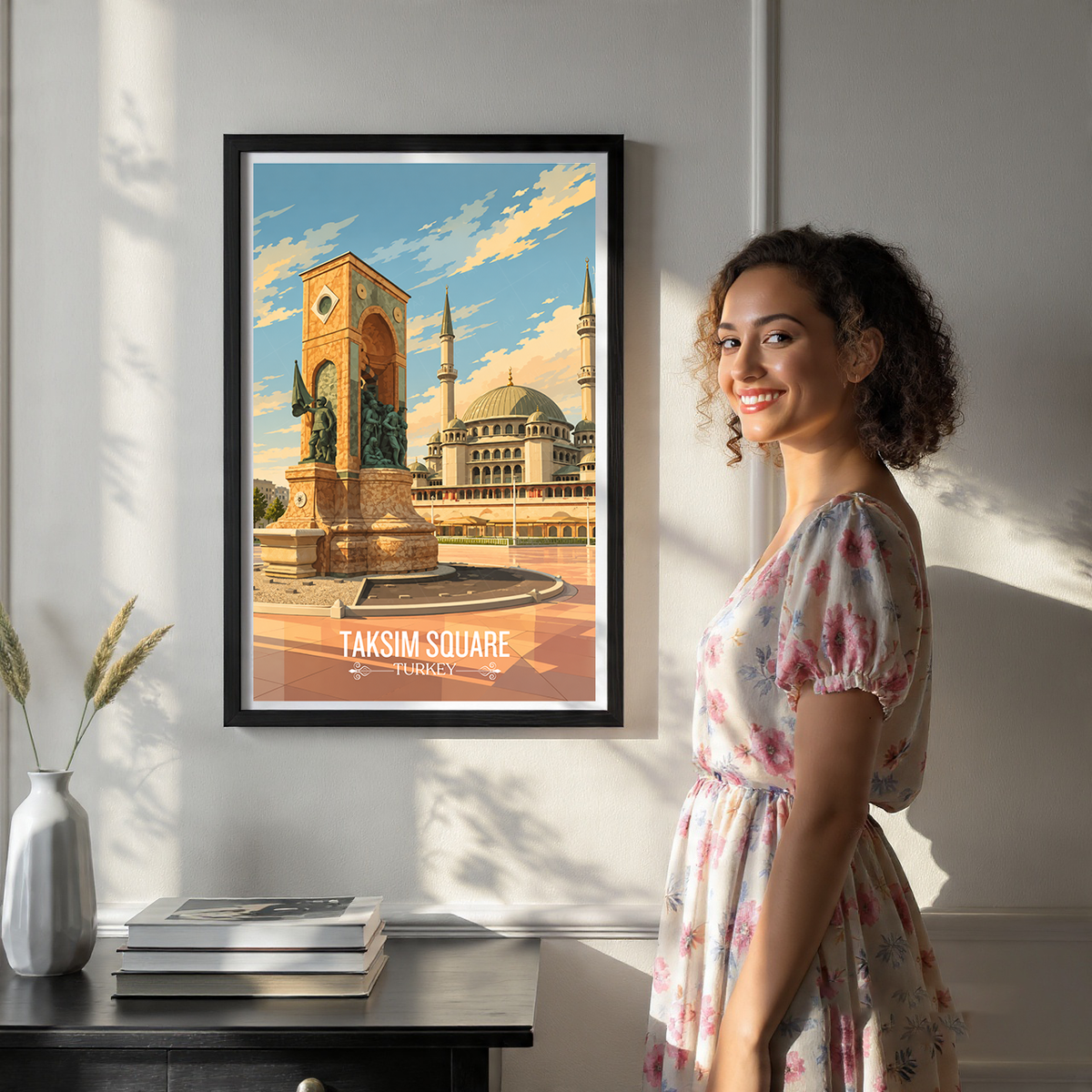 Taksim Square - Turkey - Vintage Travel Wall Art Poster Print