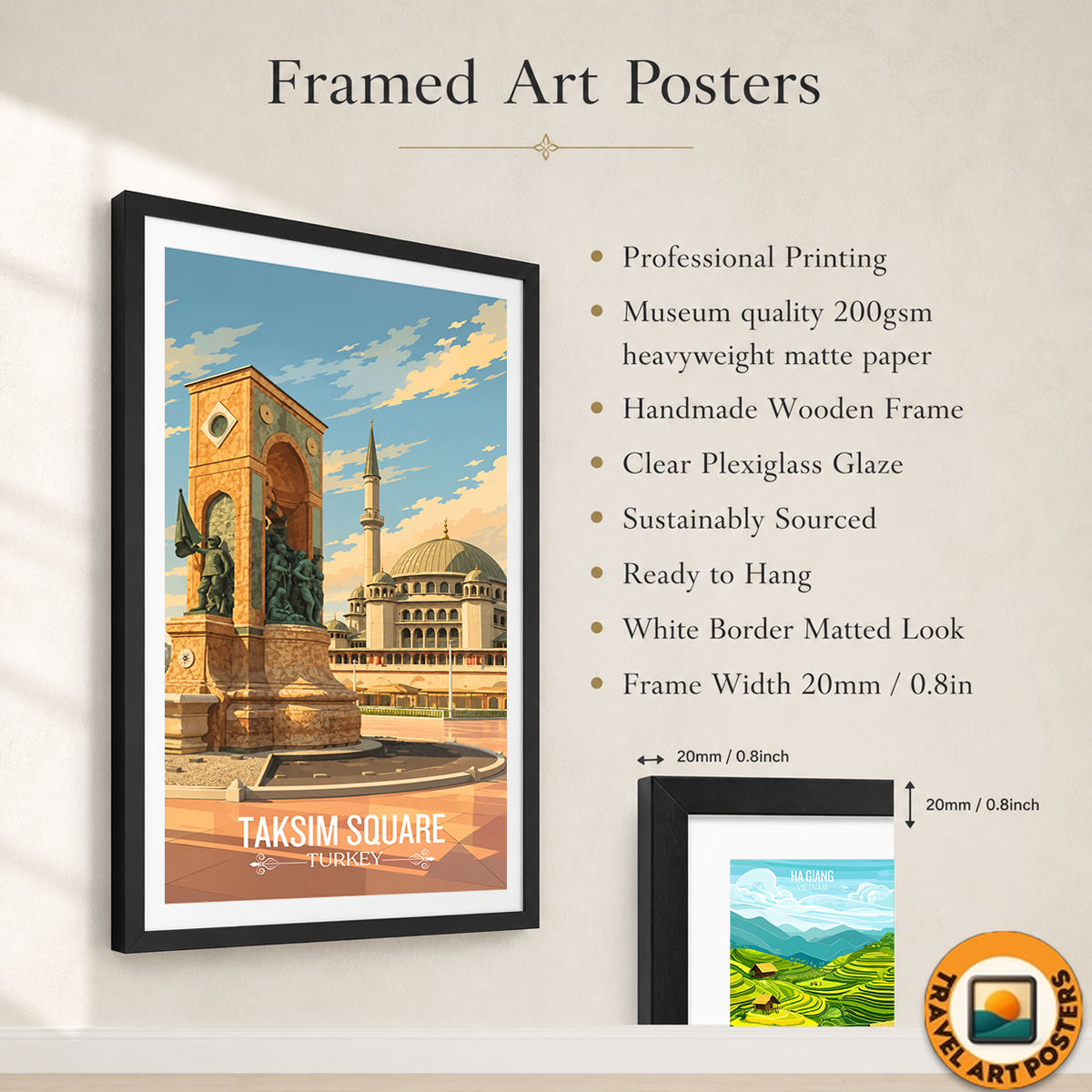 Taksim Square - Turkey - Vintage Travel Wall Art Poster Print