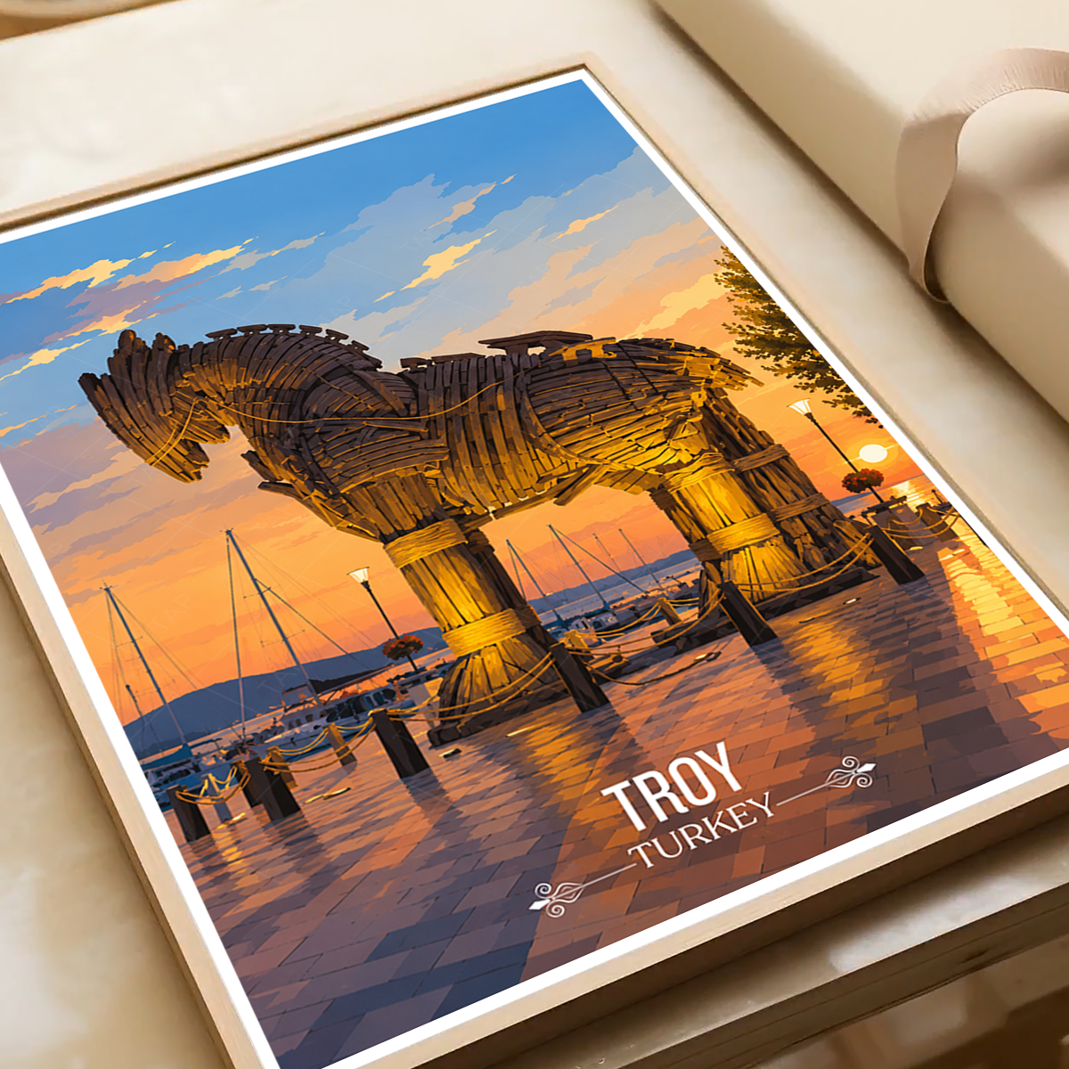 Troy - Turkey - Vintage Travel Wall Art Poster Print