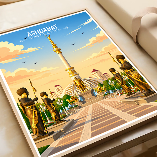 Ashgabat - Turkmenistan - Travel Poster Vintage Style Wall Art Print - Art Print - Travel Art Poster