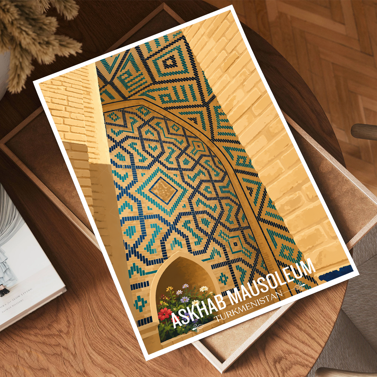 Askhab Masusoleum - Turkmenistan - Travel Poster Vintage Style Wall Art Print