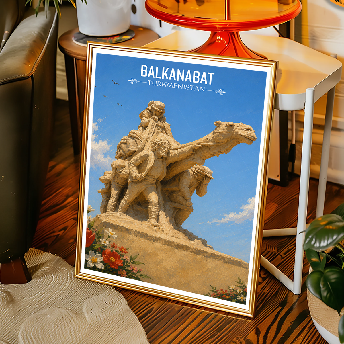 Balkanabat - Turkmenistan - Travel Poster Vintage Style Wall Art Print