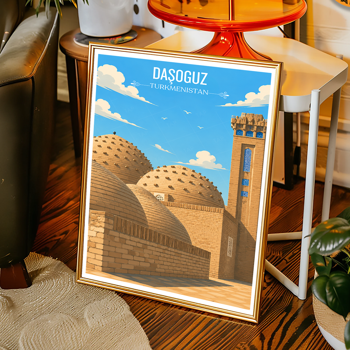 Daşoguz - Turkmenistan - Travel Poster Vintage Style Wall Art Print