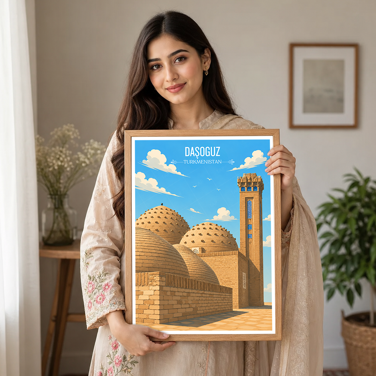 Daşoguz - Turkmenistan - Travel Poster Vintage Style Wall Art Print
