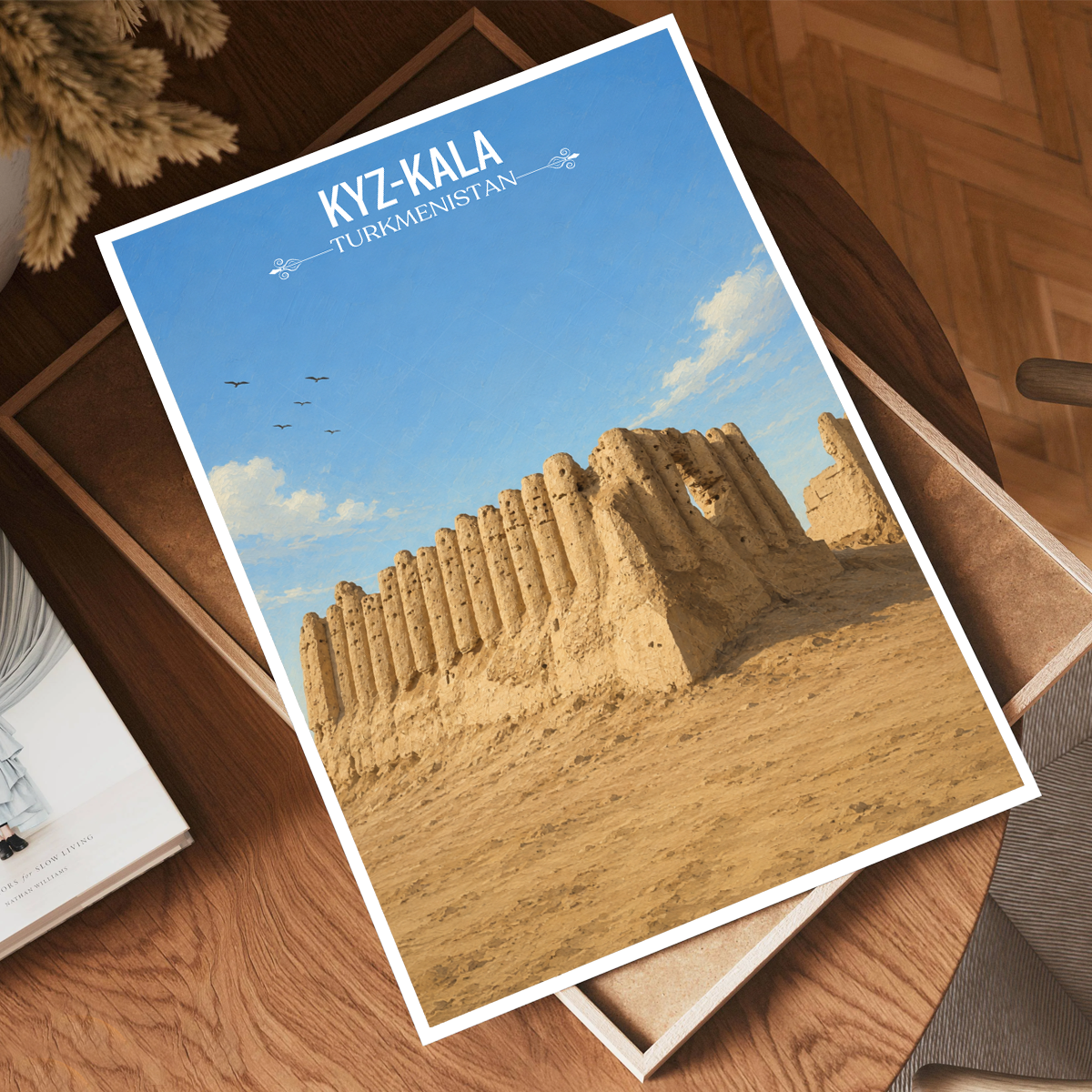 Kyz-Kala - Turkmenistan - Travel Poster Vintage Style Wall Art Print