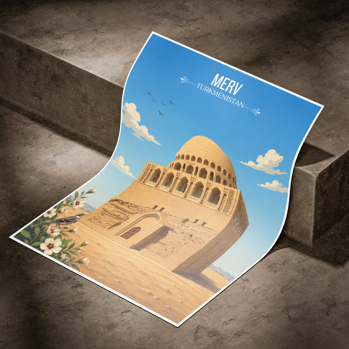 Merv - Turkmenistan - Travel Poster Vintage Style Wall Art Print