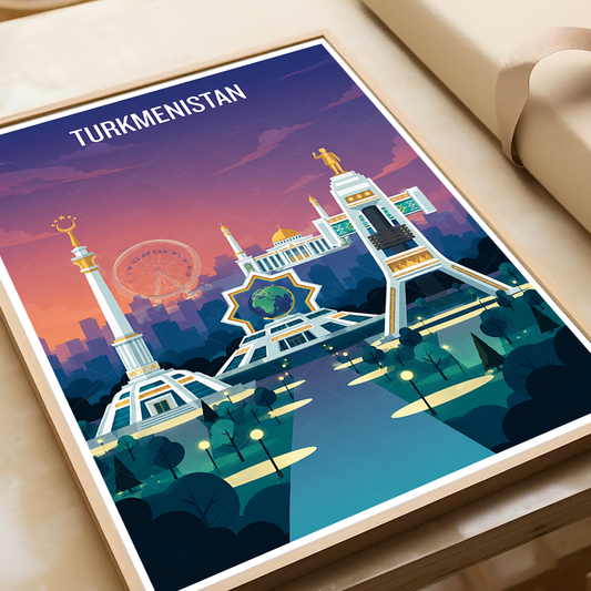 Turkmenistan - Travel Poster Vintage Style Wall Art Print - Art Print - Travel Art Poster