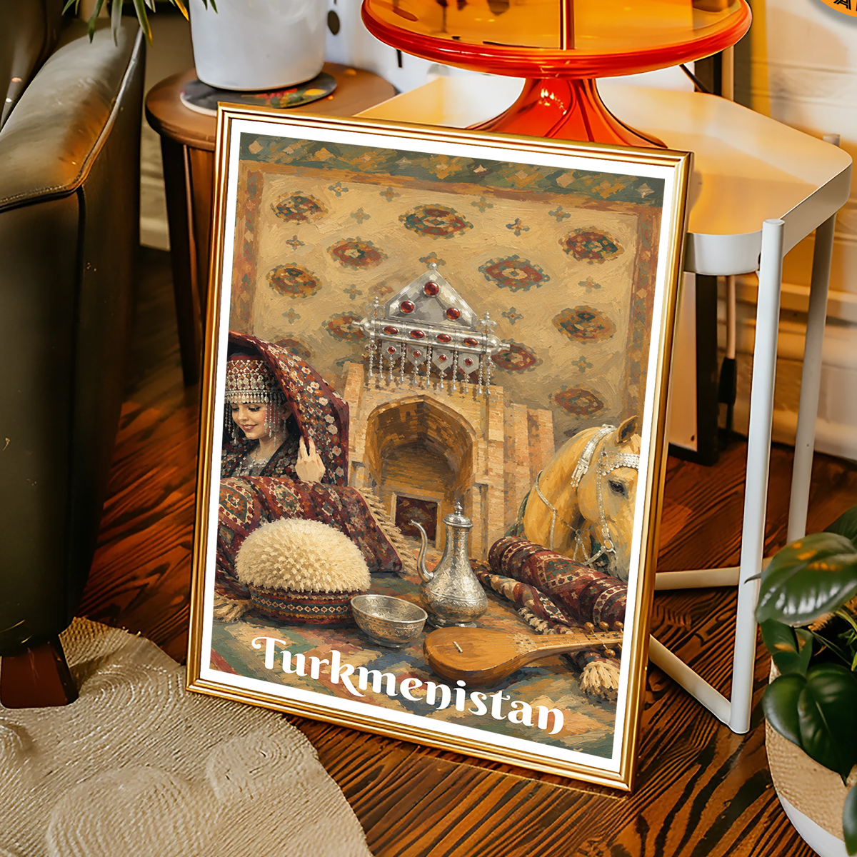 Turkmenistan - Travel Poster Vintage Style Wall Art Print