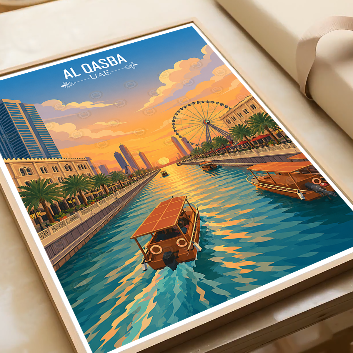 Al Qasba - UAE - Travel Art Print Wall Deco Poster