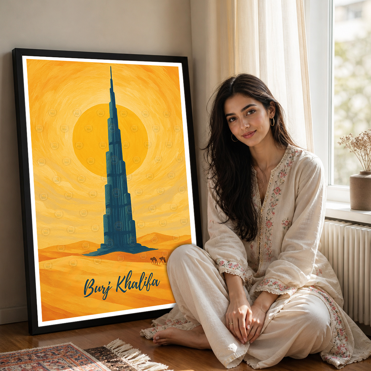 Burj Khalifa - UAE - Travel Art Print Wall Deco Poster