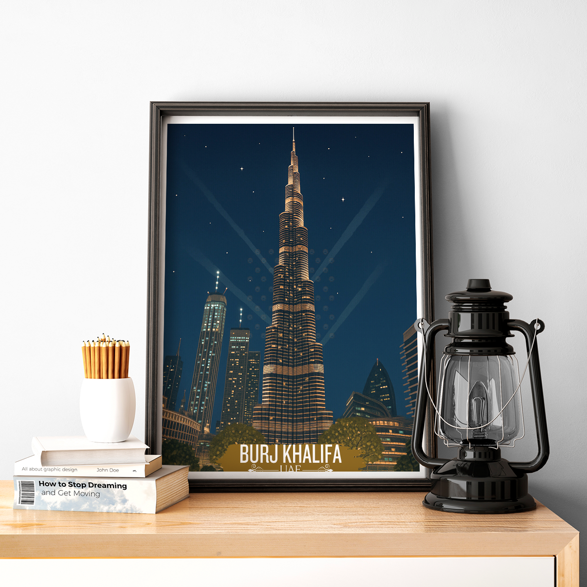 Burj Khalifa - UAE - Travel Art Print Wall Deco Poster