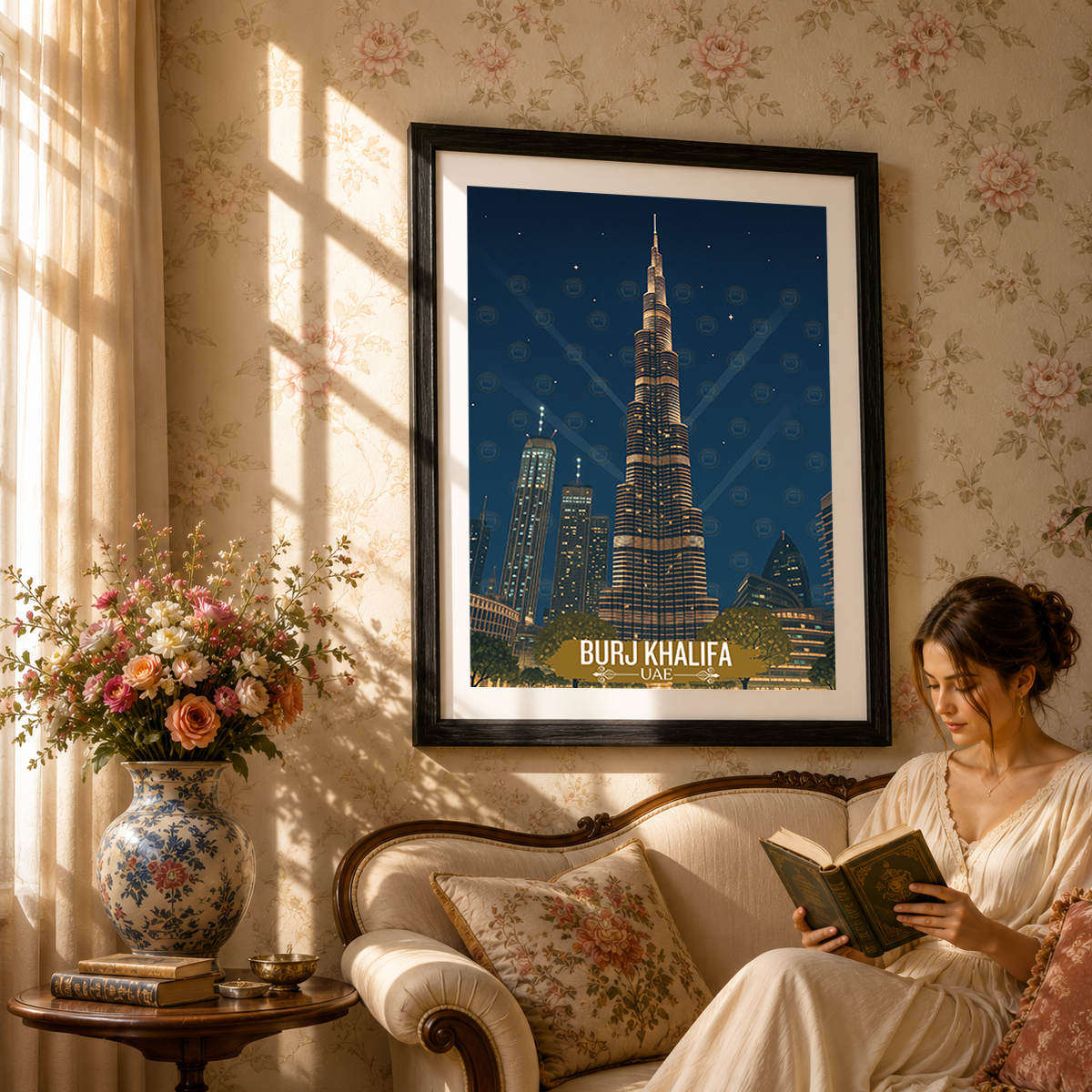 Burj Khalifa - UAE - Travel Art Print Wall Deco Poster