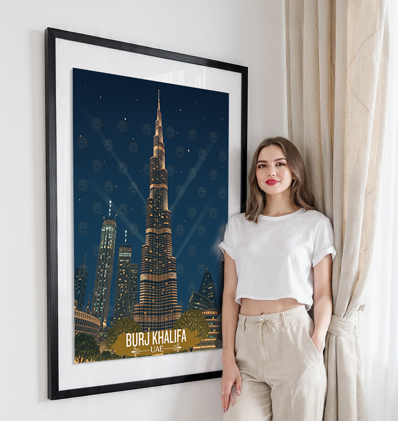 Burj Khalifa - UAE - Travel Art Print Wall Deco Poster