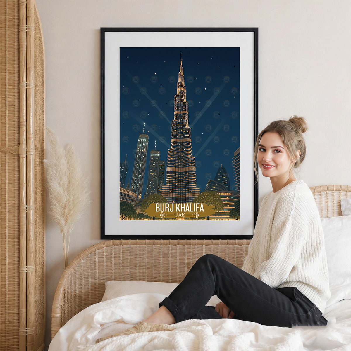 Burj Khalifa - UAE - Travel Art Print Wall Deco Poster
