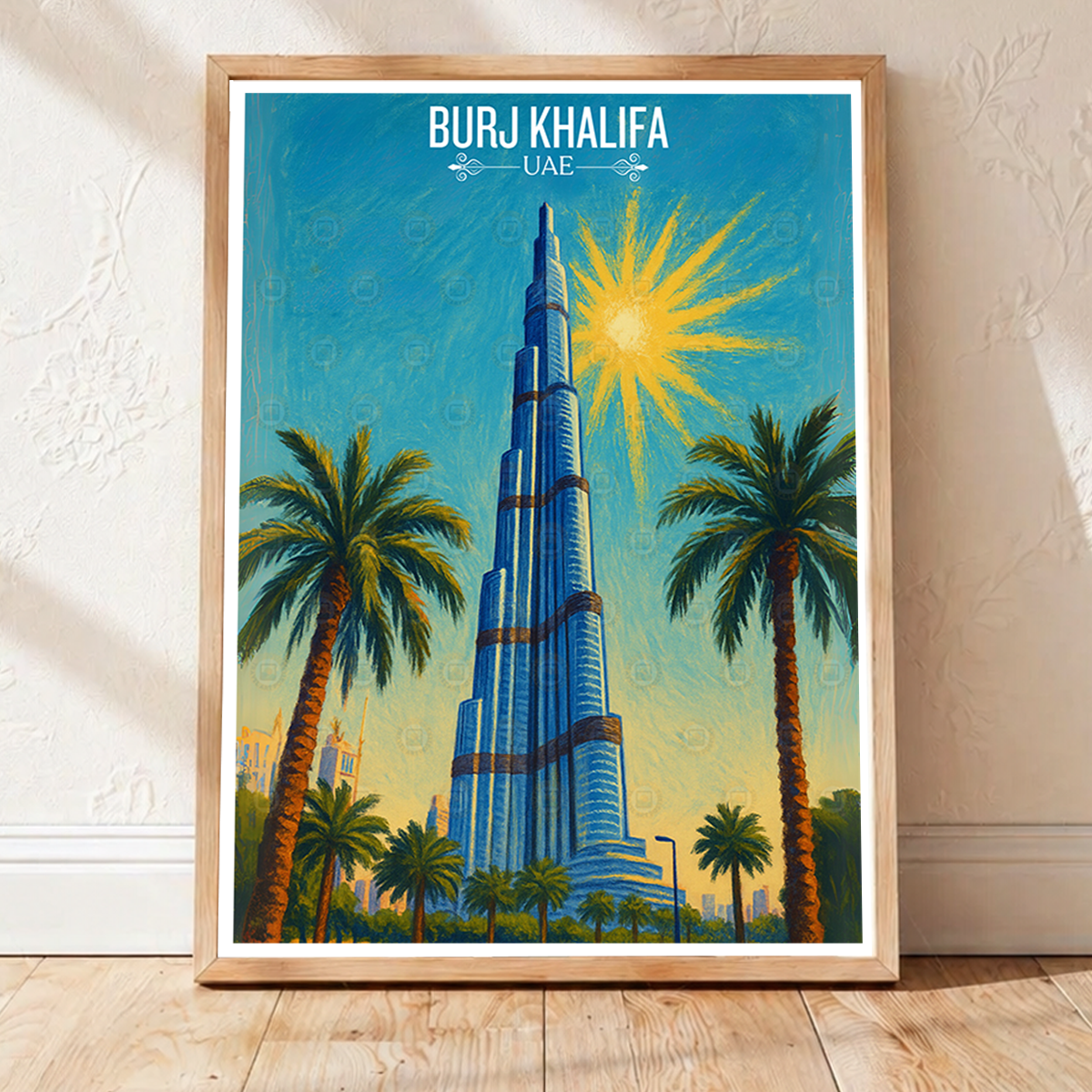 Burj Khalifa - UAE - Travel Art Print Wall Deco Poster