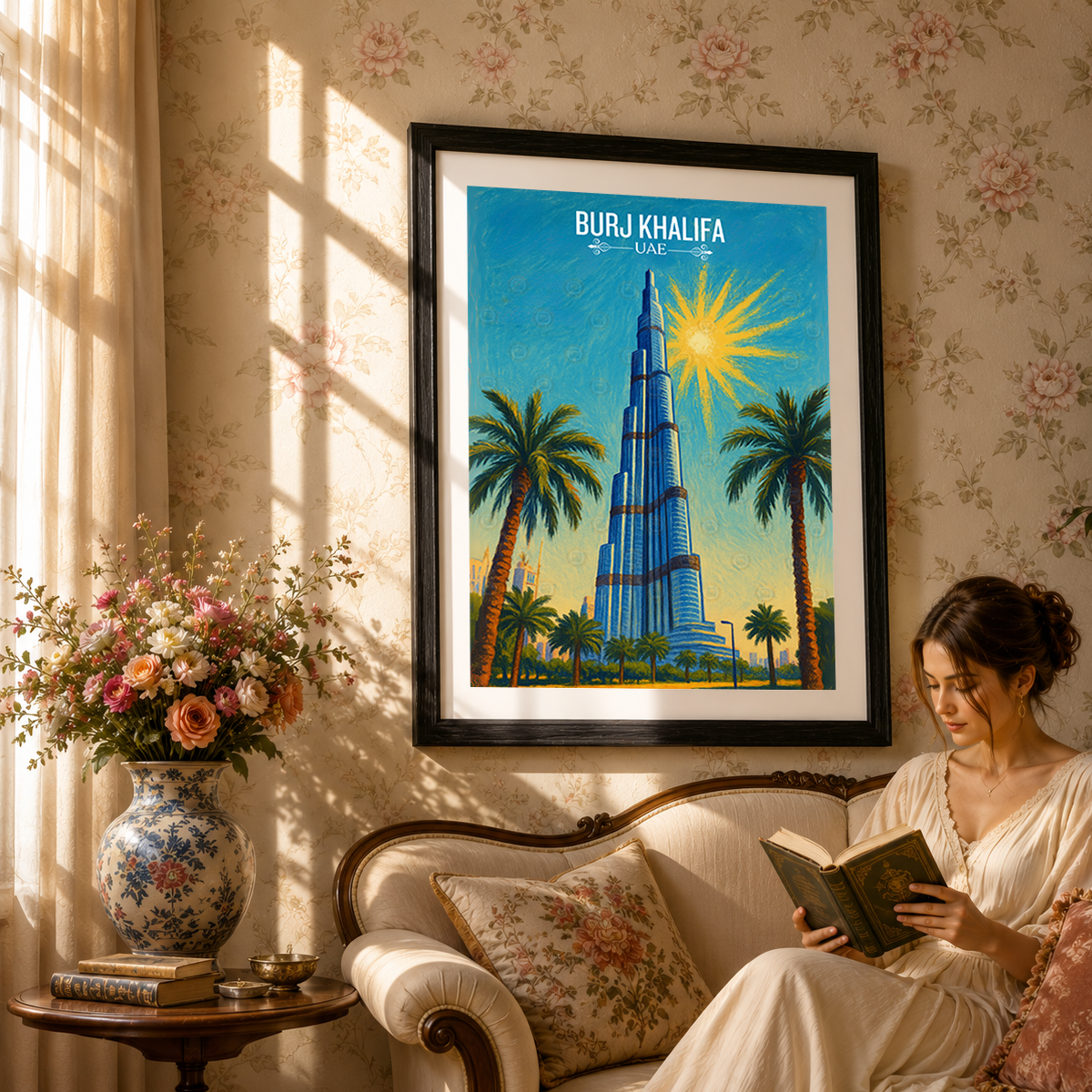 Burj Khalifa - UAE - Travel Art Print Wall Deco Poster