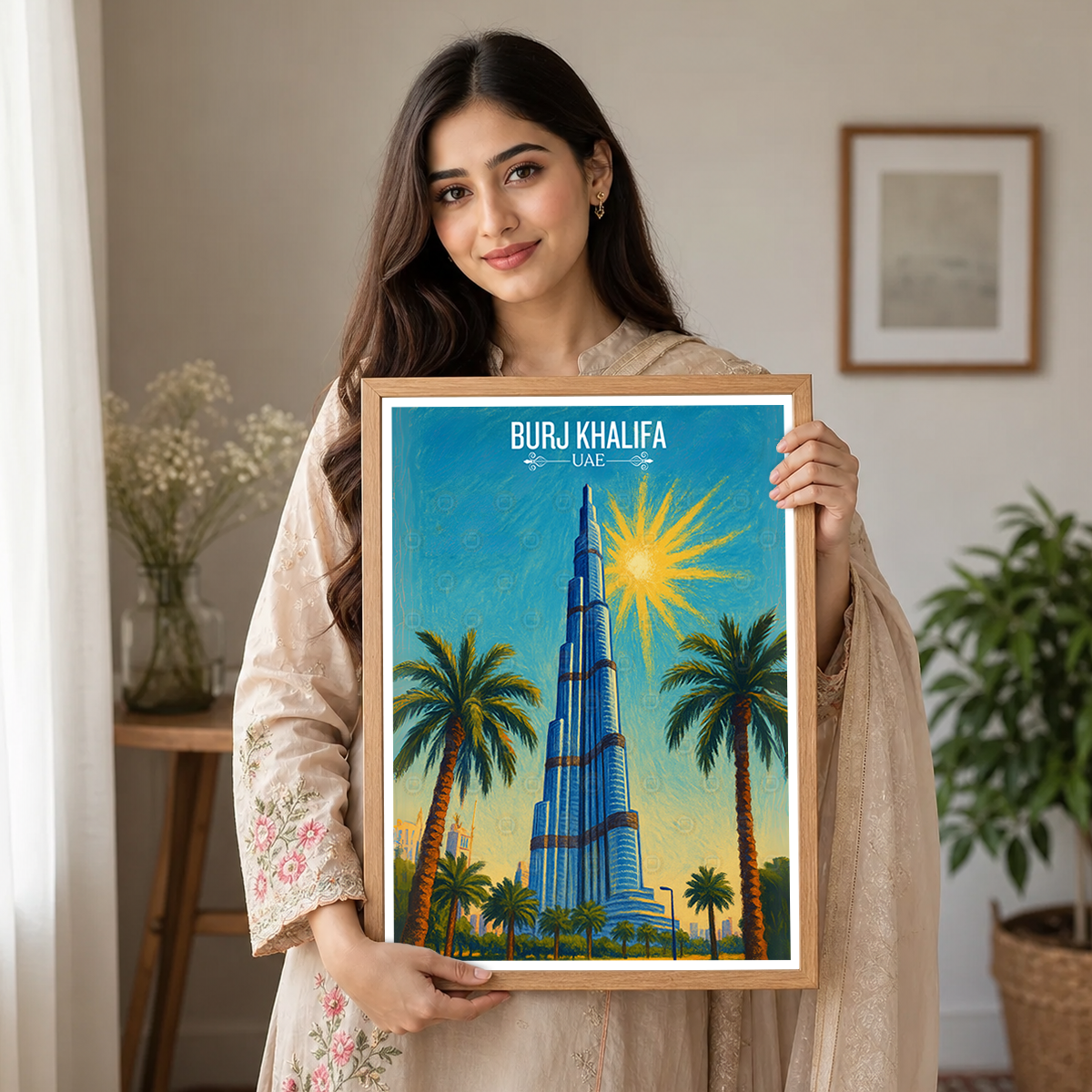 Burj Khalifa - UAE - Travel Art Print Wall Deco Poster