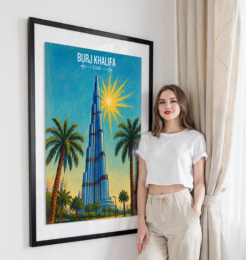 Burj Khalifa - UAE - Travel Art Print Wall Deco Poster