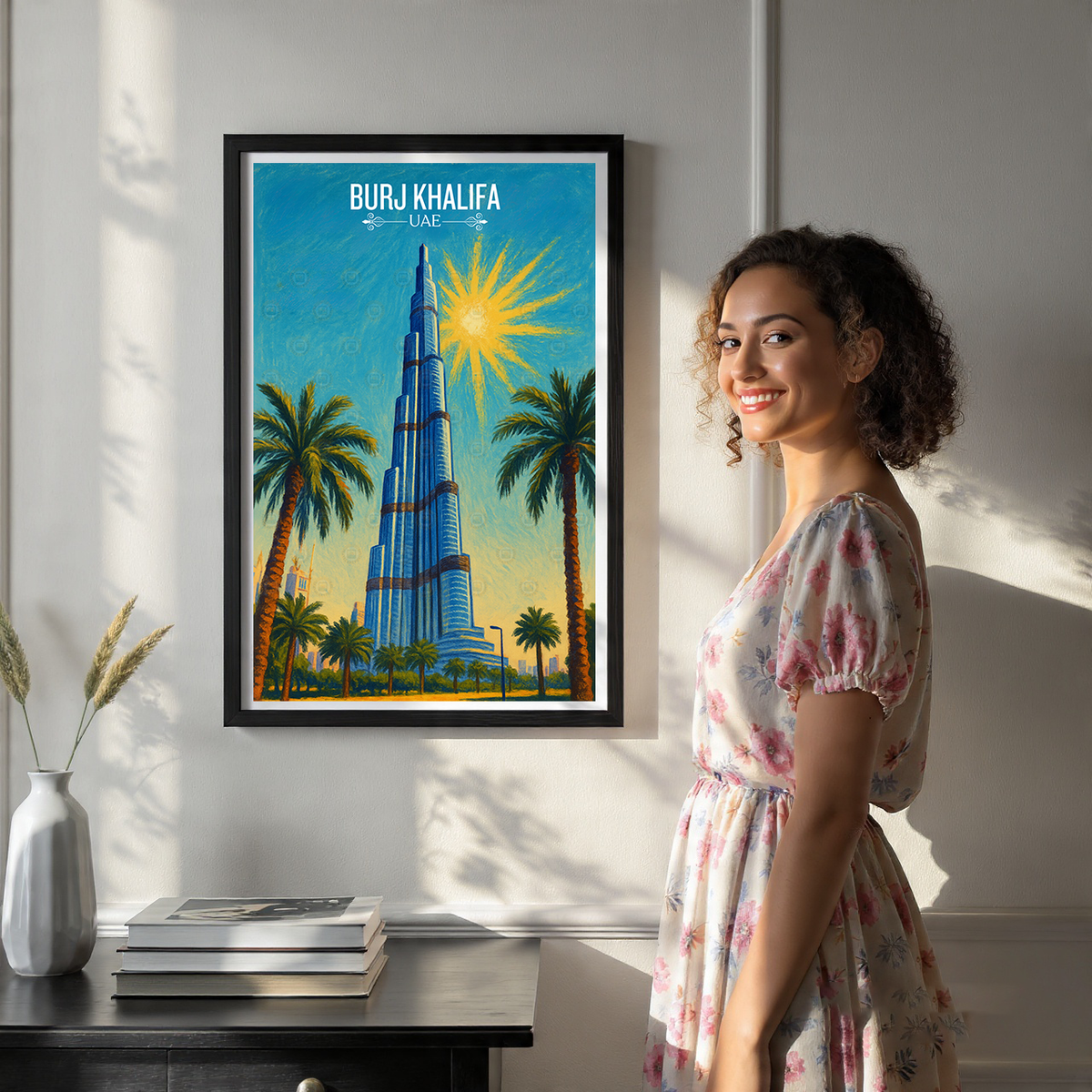 Burj Khalifa - UAE - Travel Art Print Wall Deco Poster