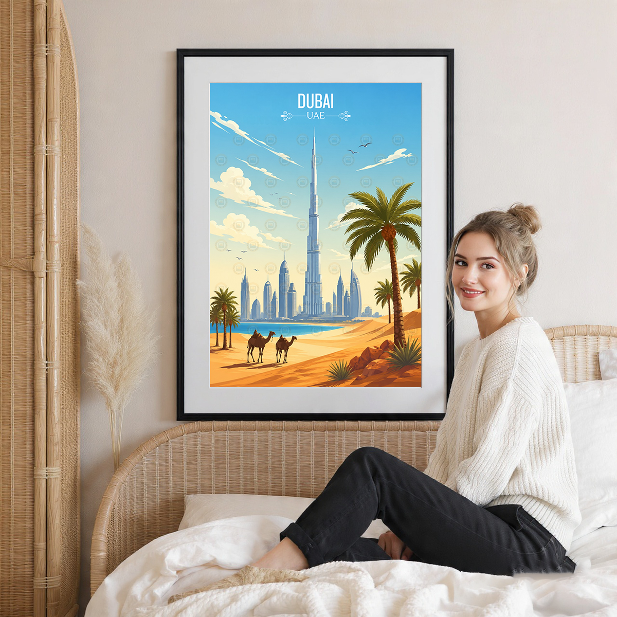 Dubai - UAE - Travel Art Print Wall Deco Poster - Travel Art Poster Print
