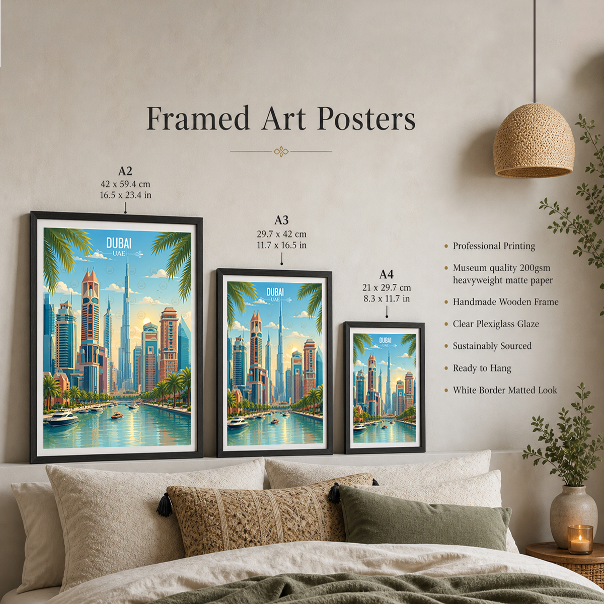 Dubai - UAE - Travel Art Print Wall Deco Poster - Travel Art Poster Print