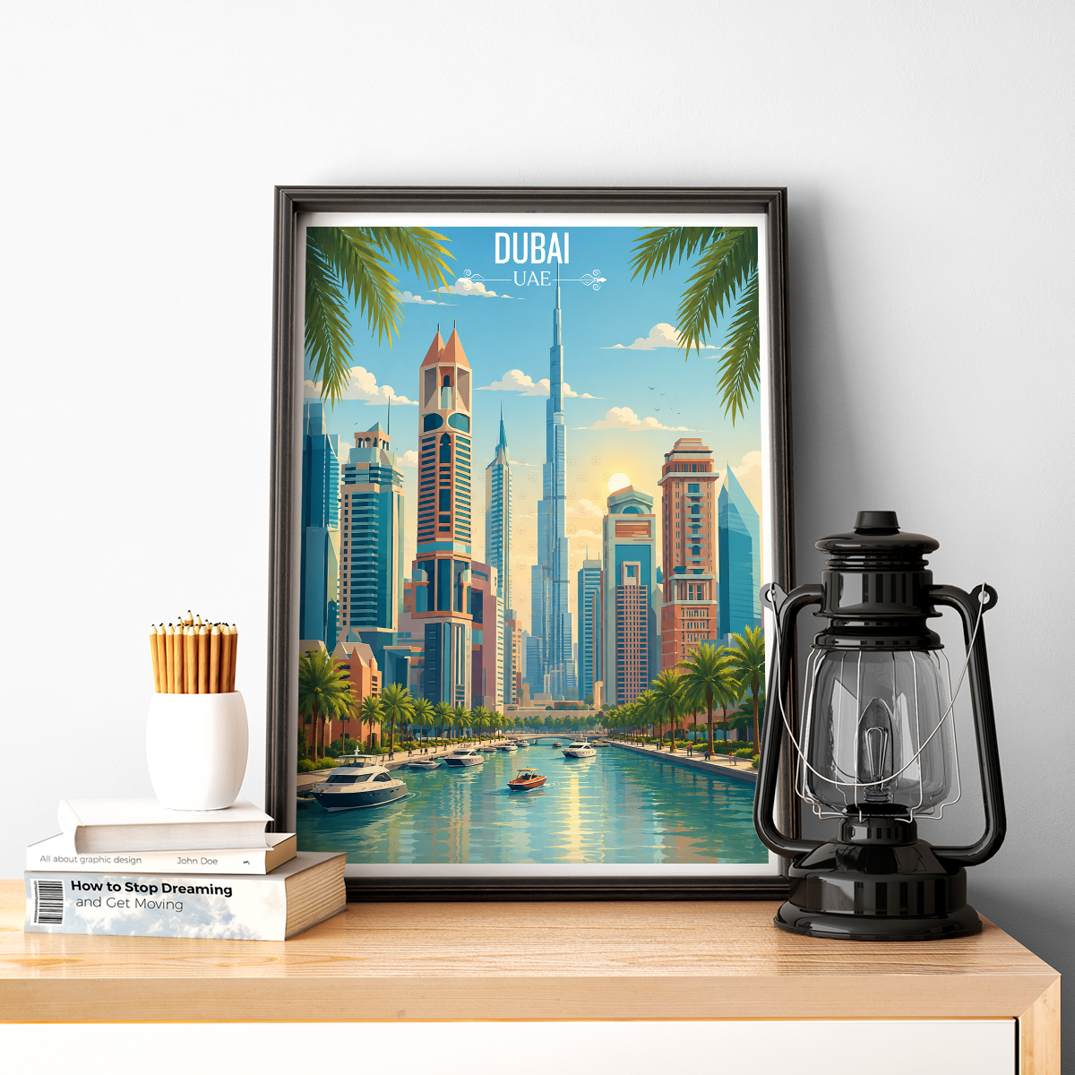 Dubai - UAE - Travel Art Print Wall Deco Poster - Travel Art Poster Print
