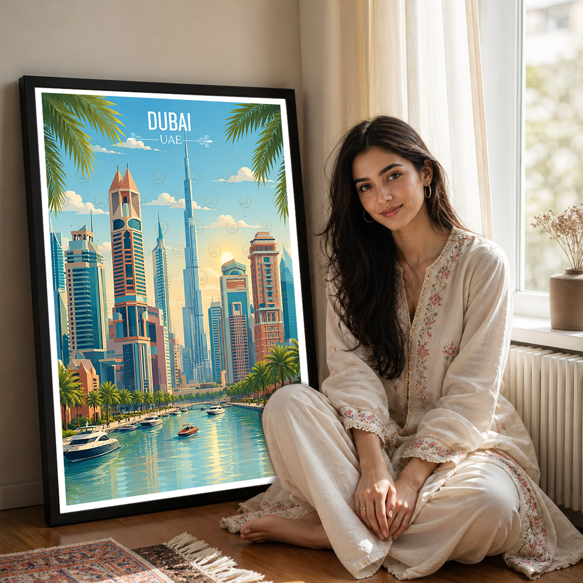 Dubai - UAE - Travel Art Print Wall Deco Poster - Travel Art Poster Print