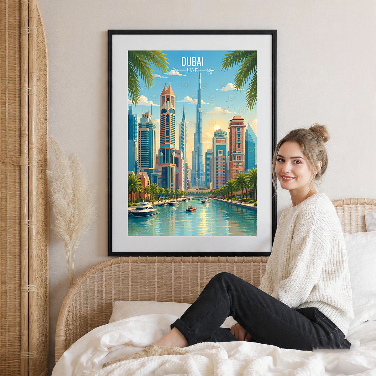 Dubai - UAE - Travel Art Print Wall Deco Poster - Travel Art Poster Print