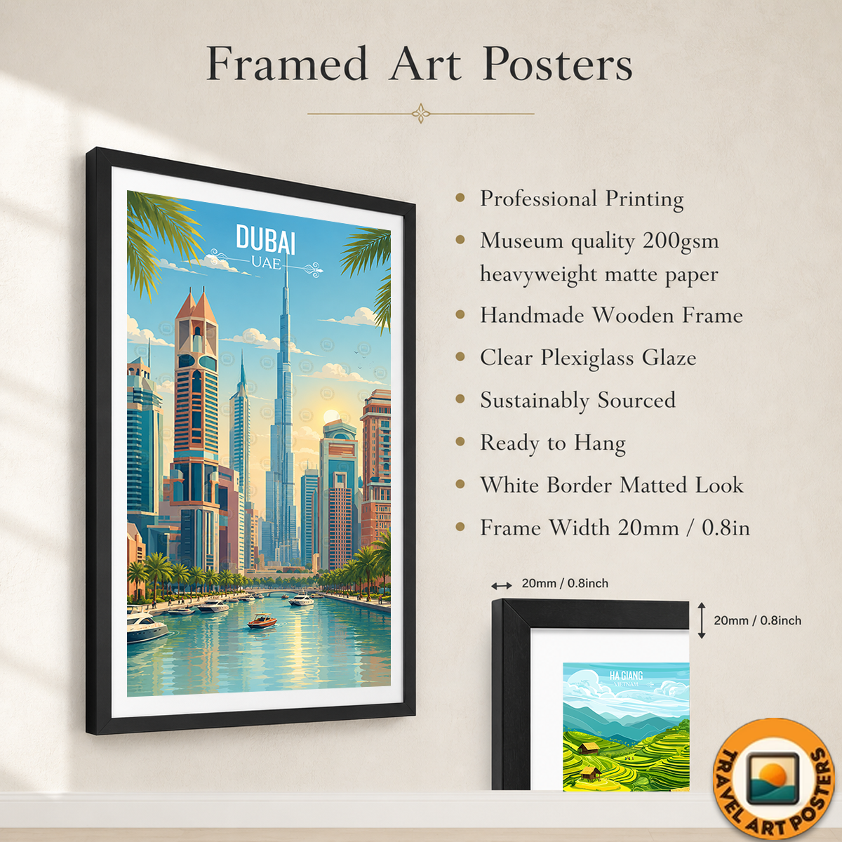 Dubai - UAE - Travel Art Print Wall Deco Poster - Travel Art Poster Print