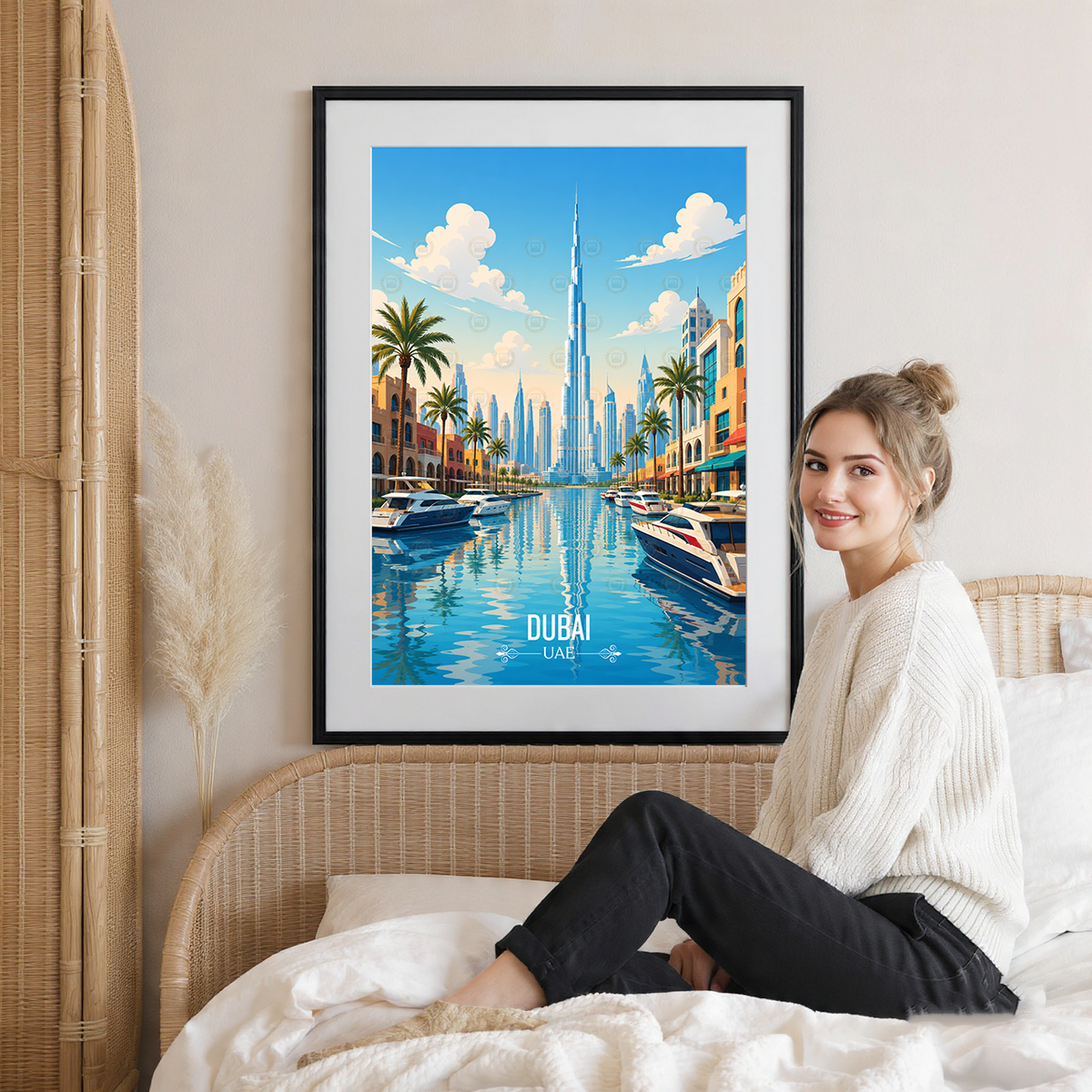 Dubai - UAE - Travel Art Print Wall Deco Poster - Travel Art Poster Print