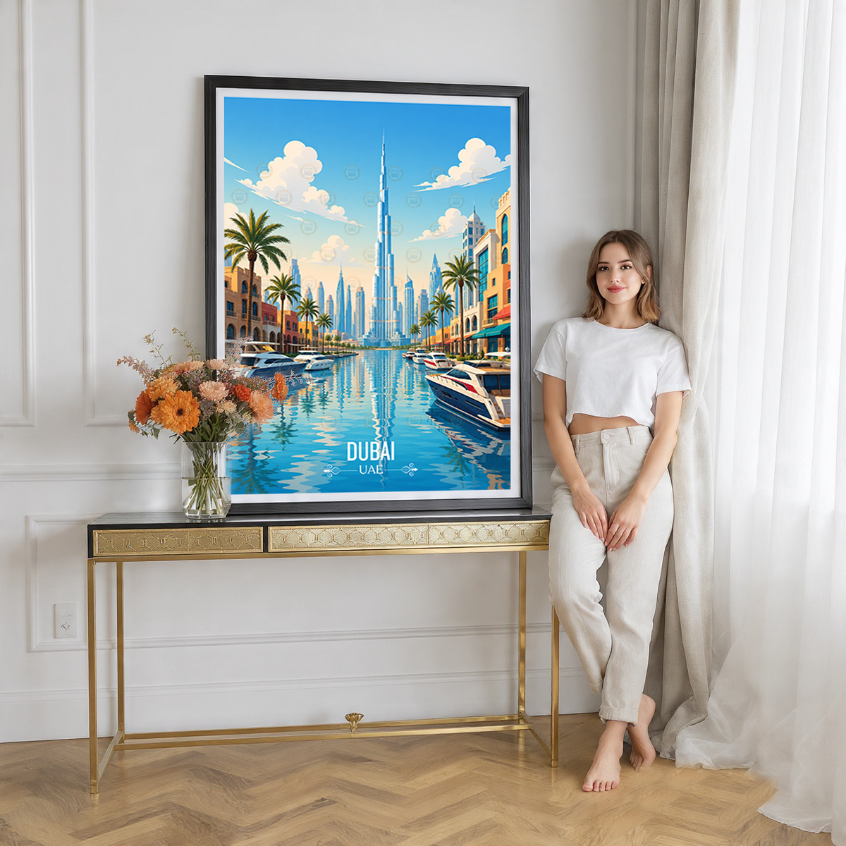 Dubai - UAE - Travel Art Print Wall Deco Poster - Travel Art Poster Print