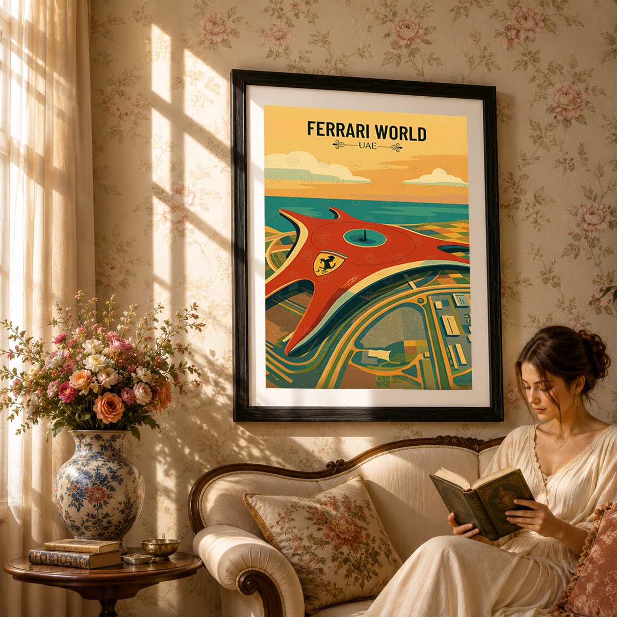 Ferrari World - UAE - Travel Art Print Wall Deco Poster - Travel Art Poster Print