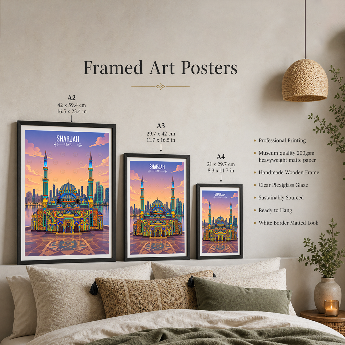 Sharjah - UAE - Travel Art Print Wall Deco Poster - Travel Art Poster Print