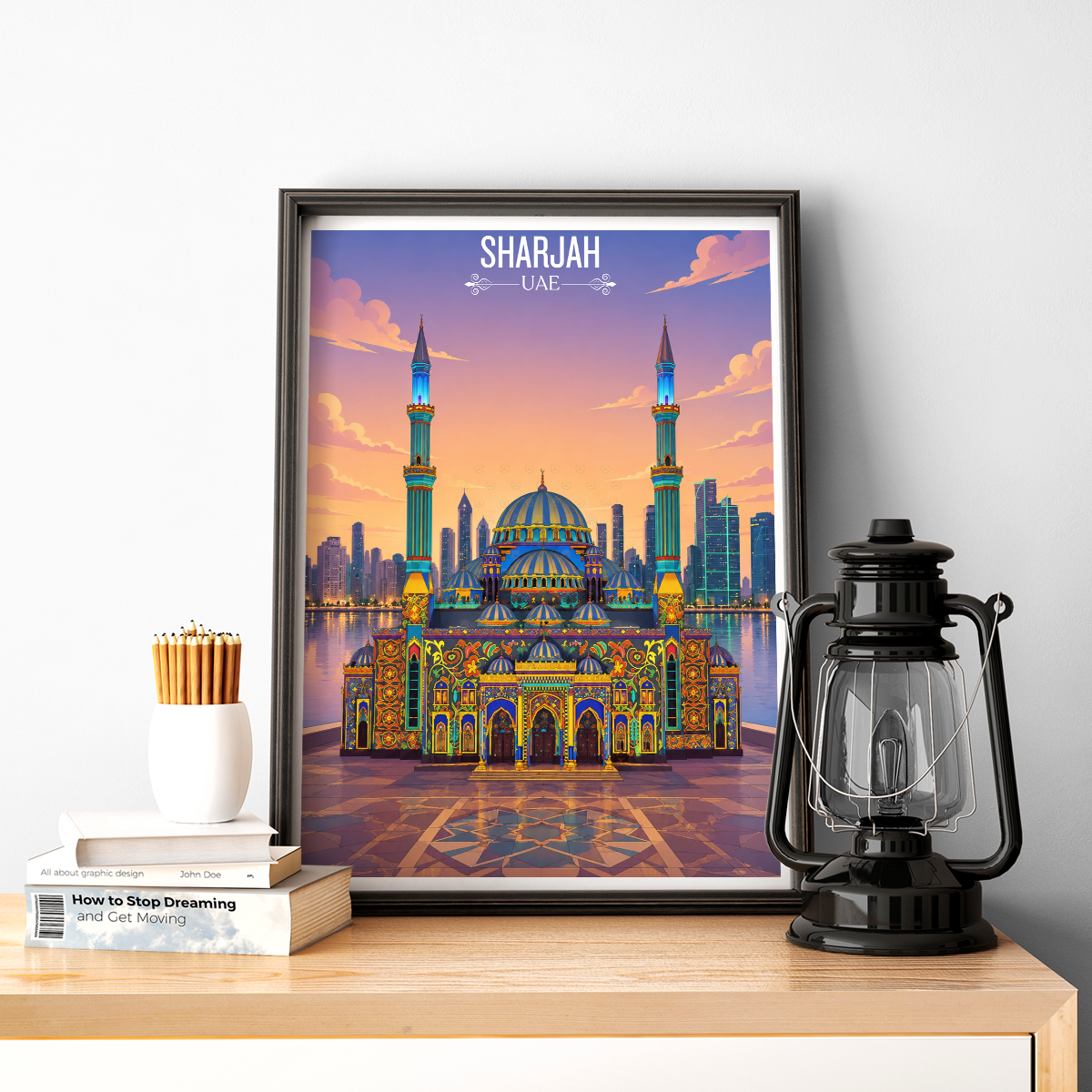 Sharjah - UAE - Travel Art Print Wall Deco Poster - Travel Art Poster Print