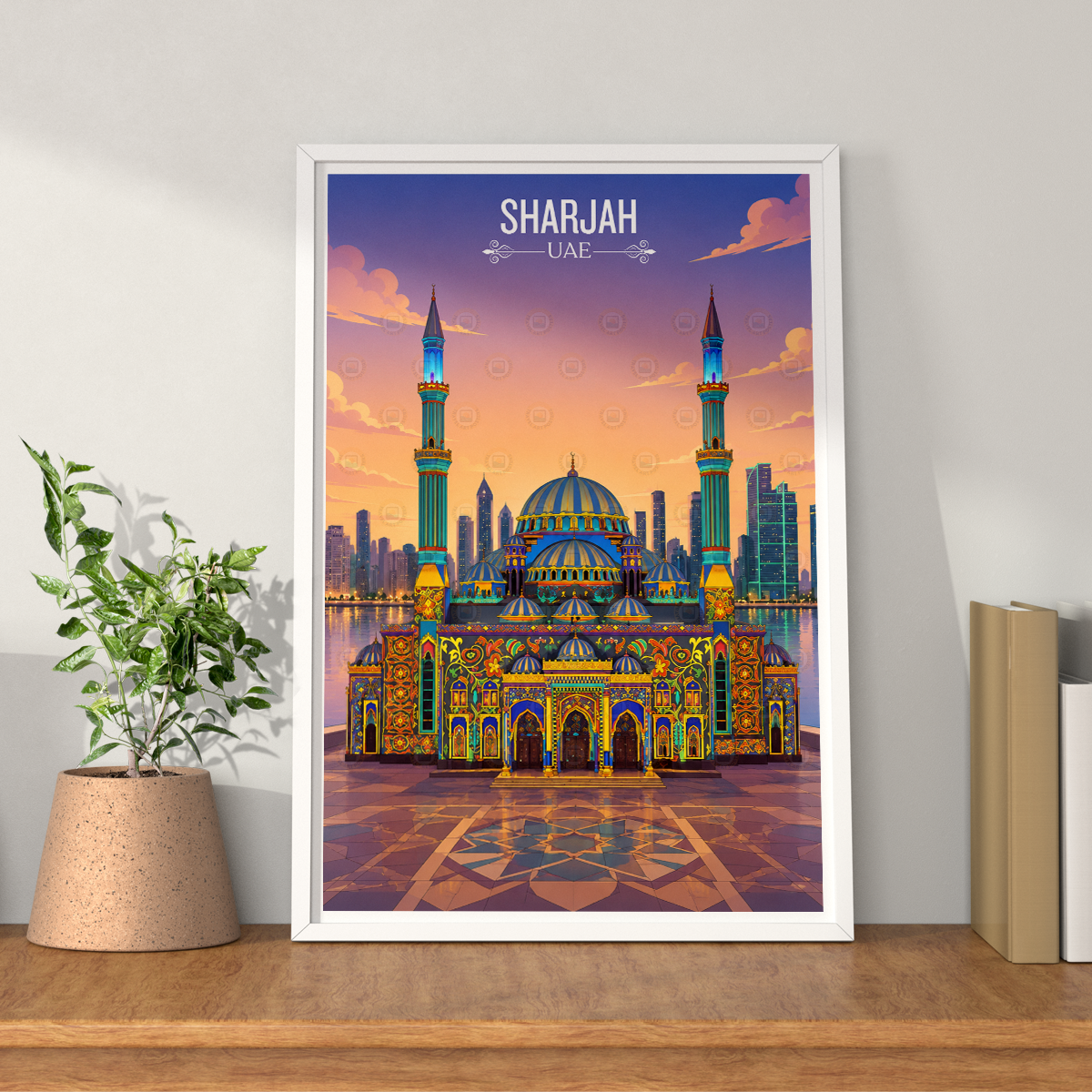 Sharjah - UAE - Travel Art Print Wall Deco Poster - Travel Art Poster Print