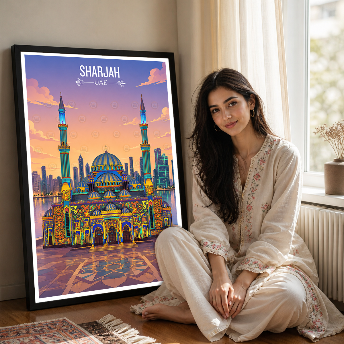 Sharjah - UAE - Travel Art Print Wall Deco Poster - Travel Art Poster Print