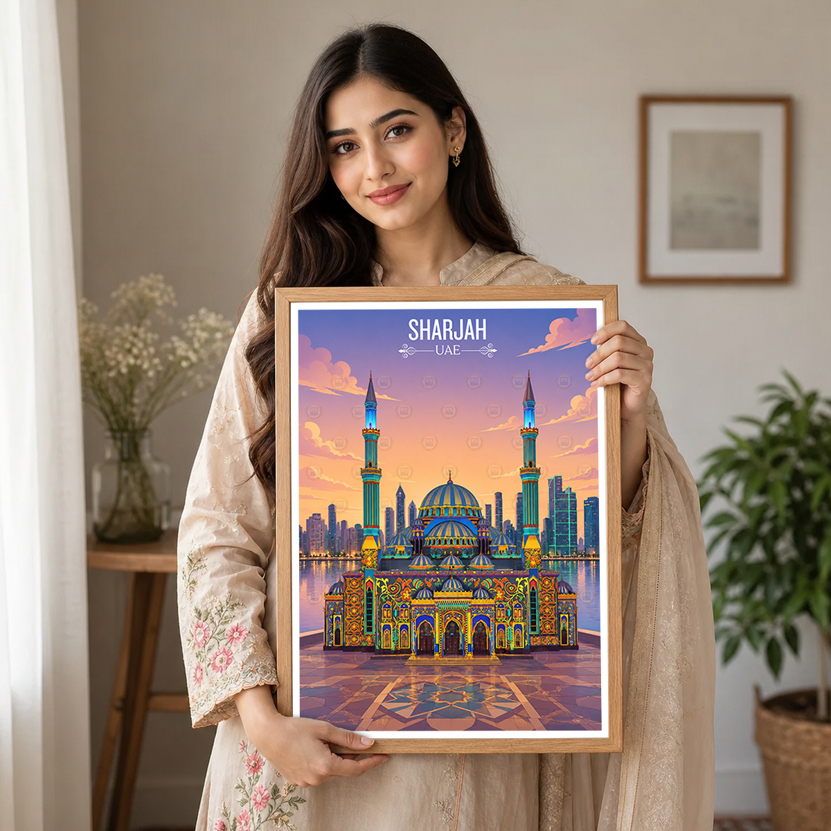 Sharjah - UAE - Travel Art Print Wall Deco Poster - Travel Art Poster Print