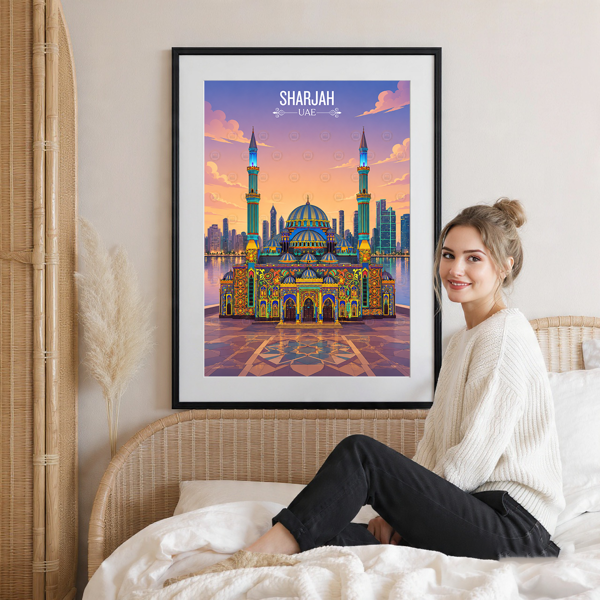 Sharjah - UAE - Travel Art Print Wall Deco Poster - Travel Art Poster Print