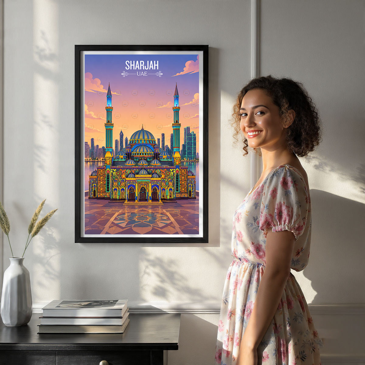 Sharjah - UAE - Travel Art Print Wall Deco Poster - Travel Art Poster Print