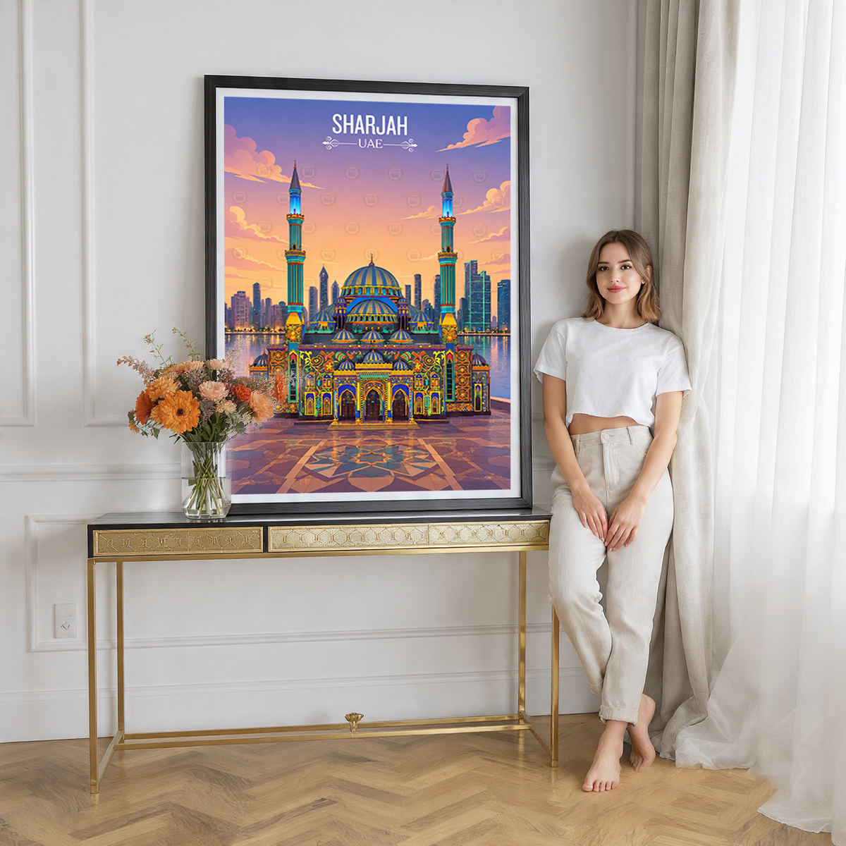 Sharjah - UAE - Travel Art Print Wall Deco Poster - Travel Art Poster Print