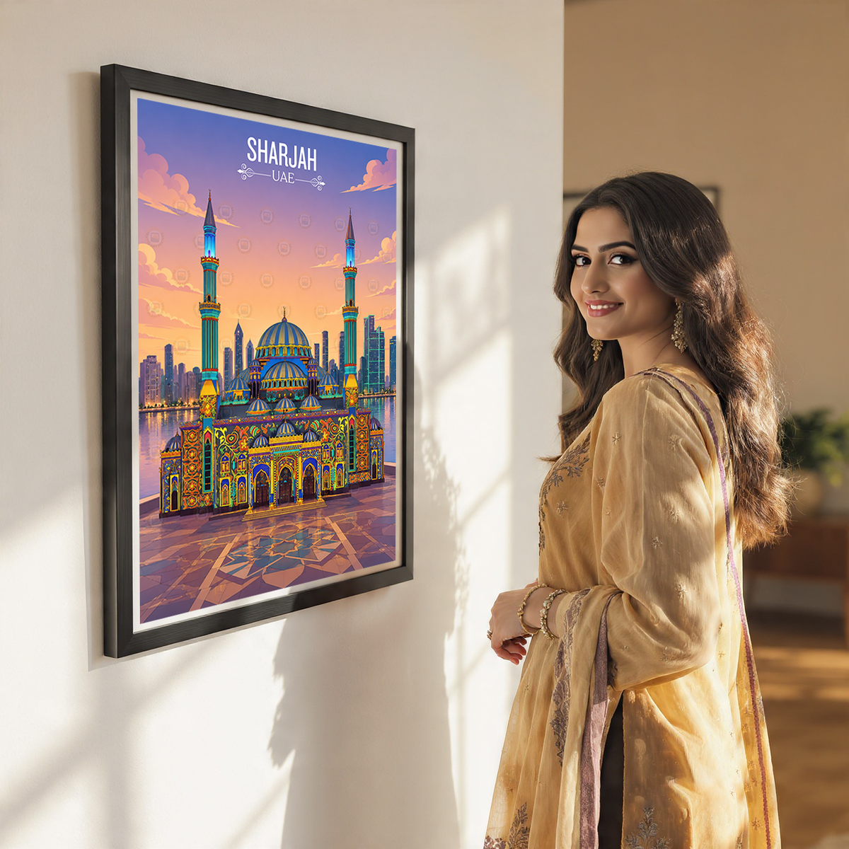 Sharjah - UAE - Travel Art Print Wall Deco Poster - Travel Art Poster Print