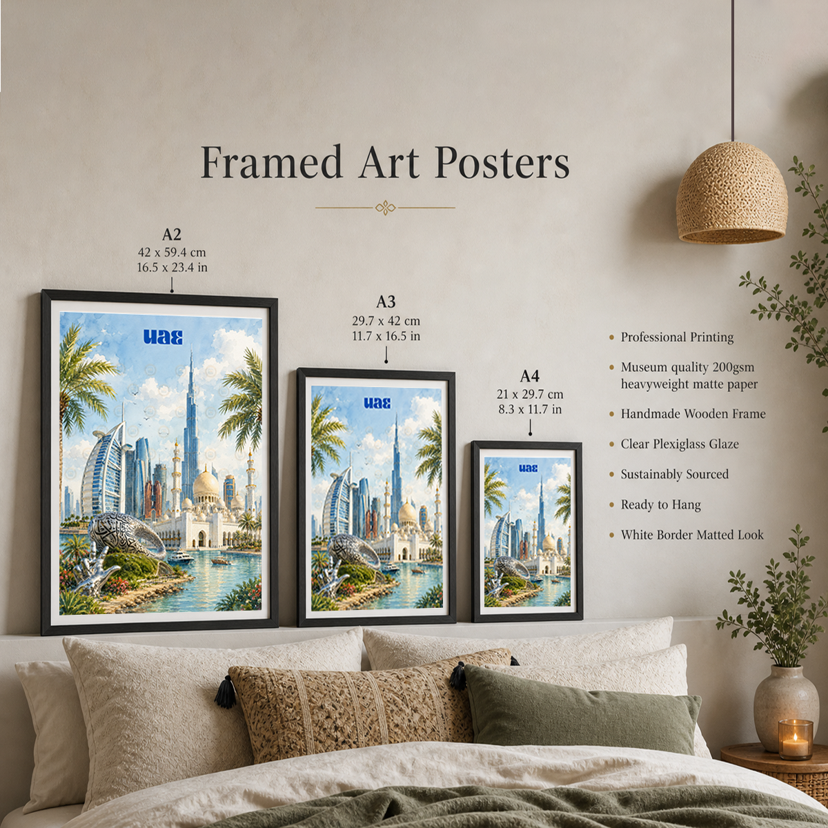 UAE - Travel Art Print Wall Deco Poster - Travel Art Poster Print