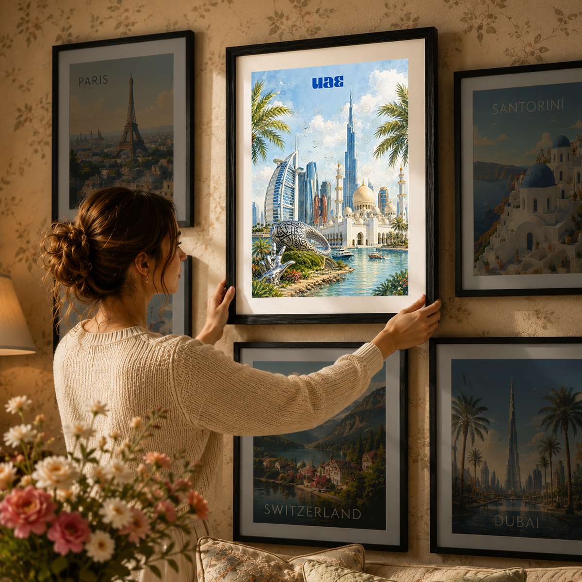 UAE - Travel Art Print Wall Deco Poster - Travel Art Poster Print