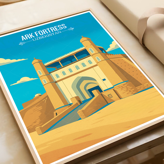 Ark Fortress - Uzbekistan - Travel Poster Vintage Style Wall Art Print - Art Print - Travel Art Poster
